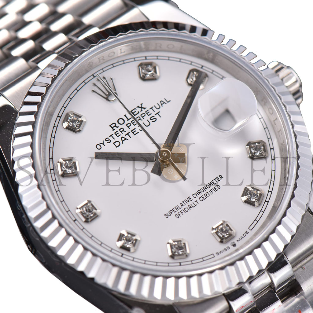 r*l*x datejust gmf white dial Di*m*nd marker jubilee bracelet watch 126334