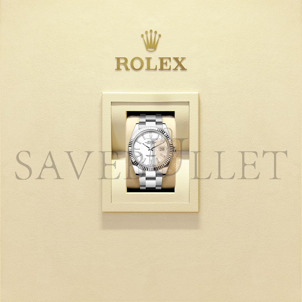 R*l*x datejust 41 oyster, 41 mm, oystersteel and white gold watch 126334-0009