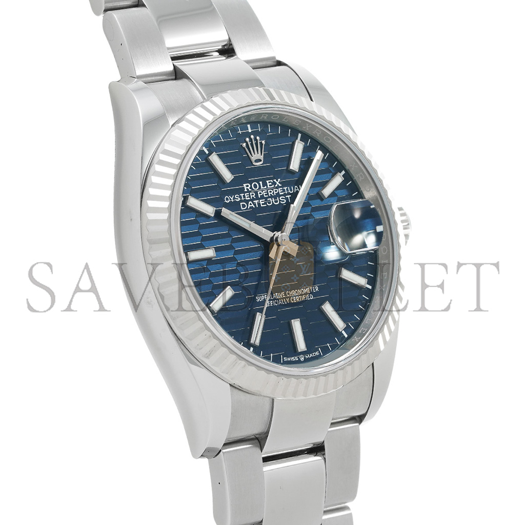 R*l*x datejust blue fluted pattern dial 36mm watch 126234-0049