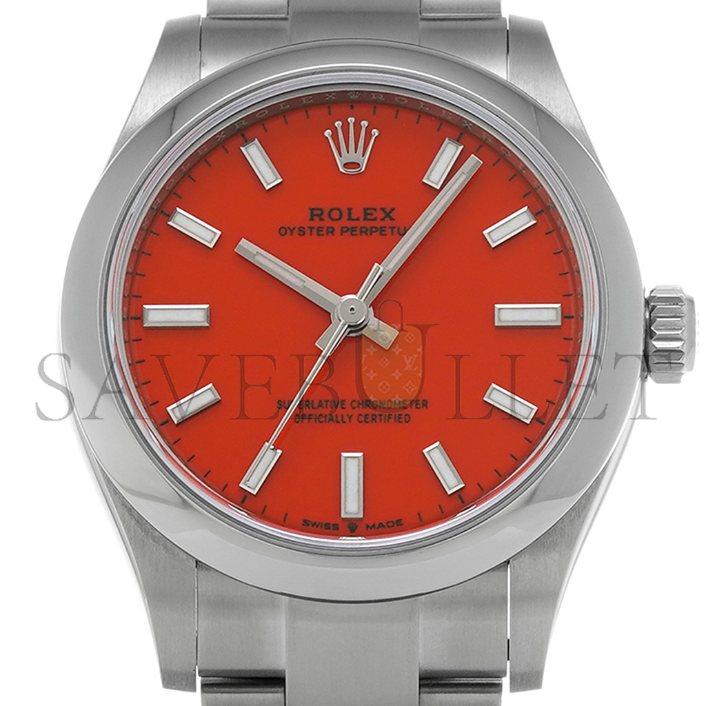 R*l*x oyster perpetual coral red watch 277200