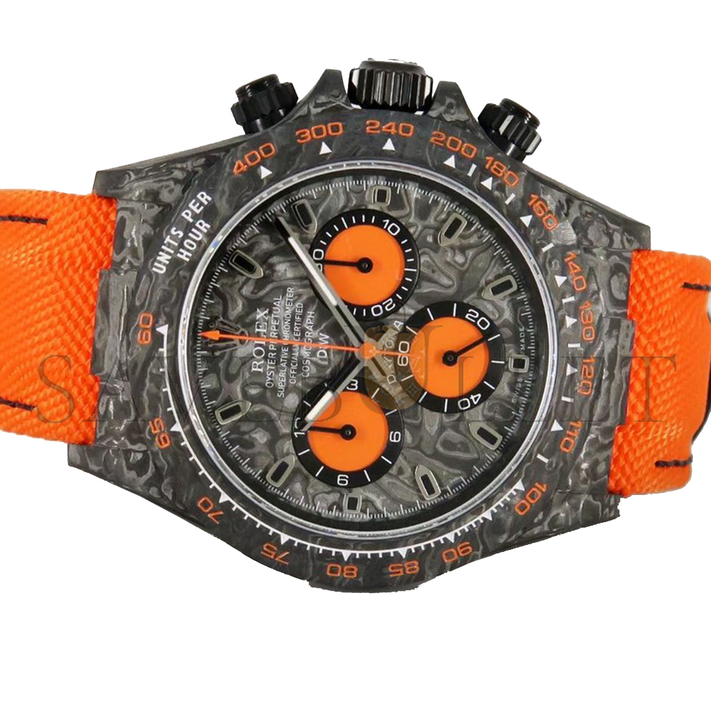 R*l*x daytona diw carbon swissreplica dial orange strap watch cm002-15c