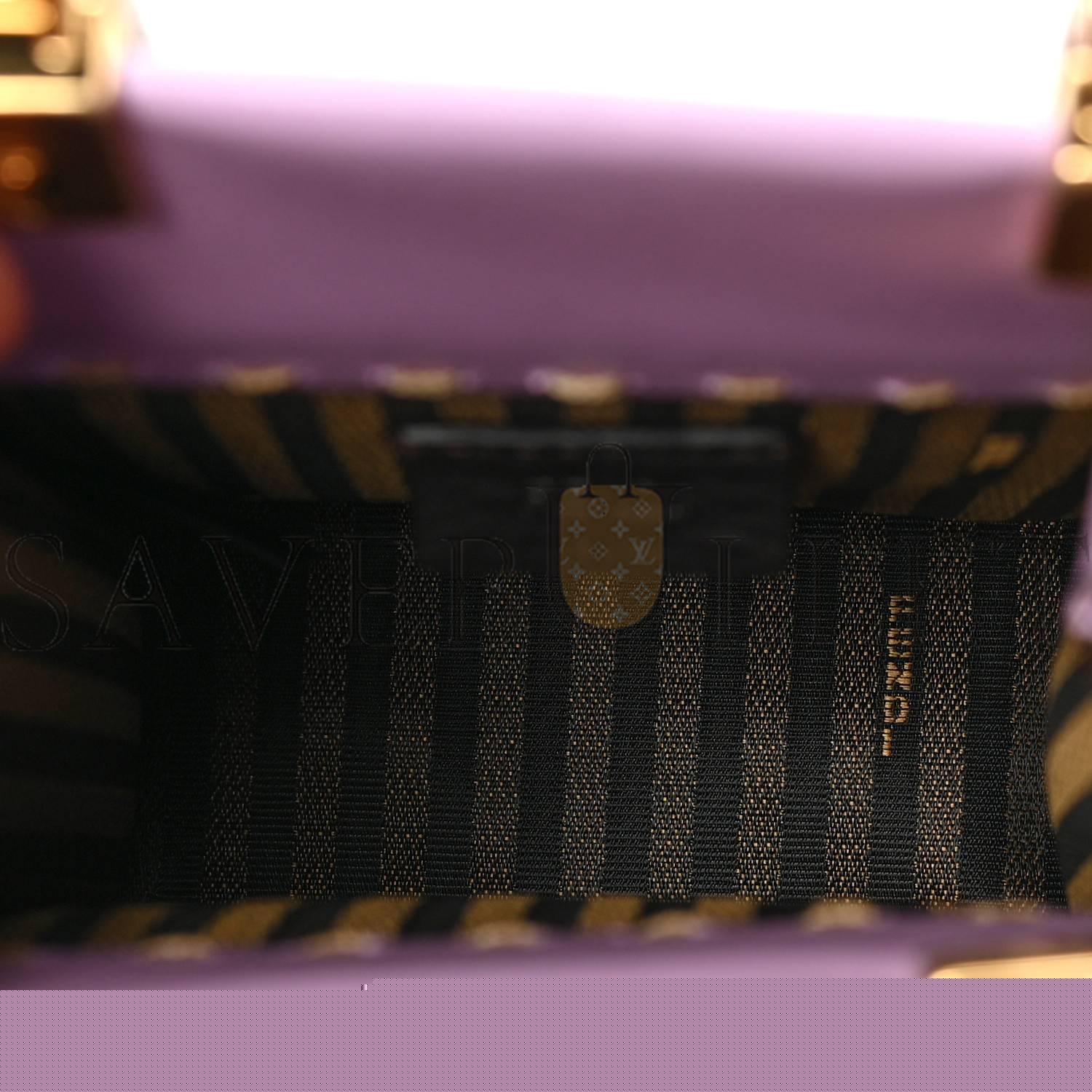 F**di vitello king plexiglass logo embossed mini F**di sunshine shopper tote lavanda (18*13*6cm)