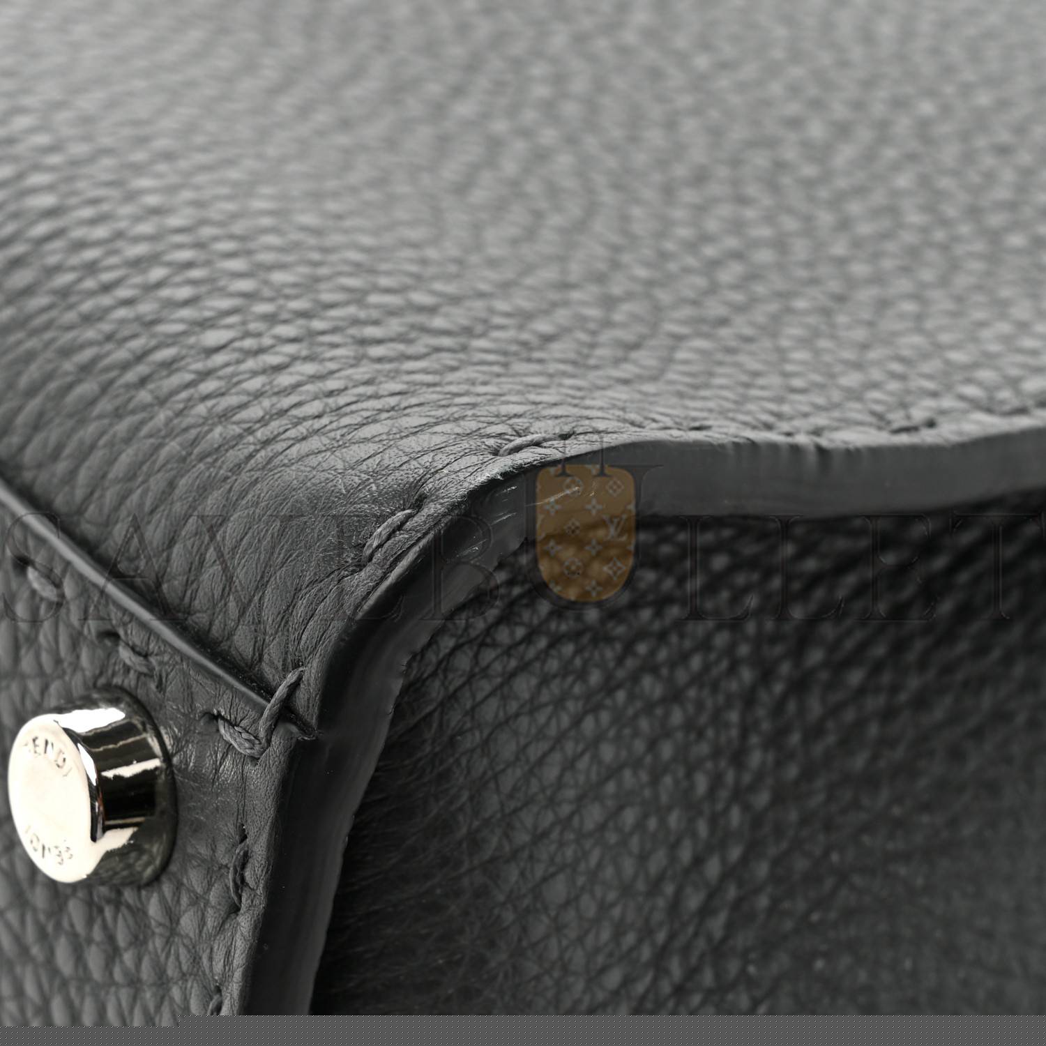 F**di cuoio romano selleria bi-color medium peekaboo iconic satchel asfalto latte (34*25*10cm)