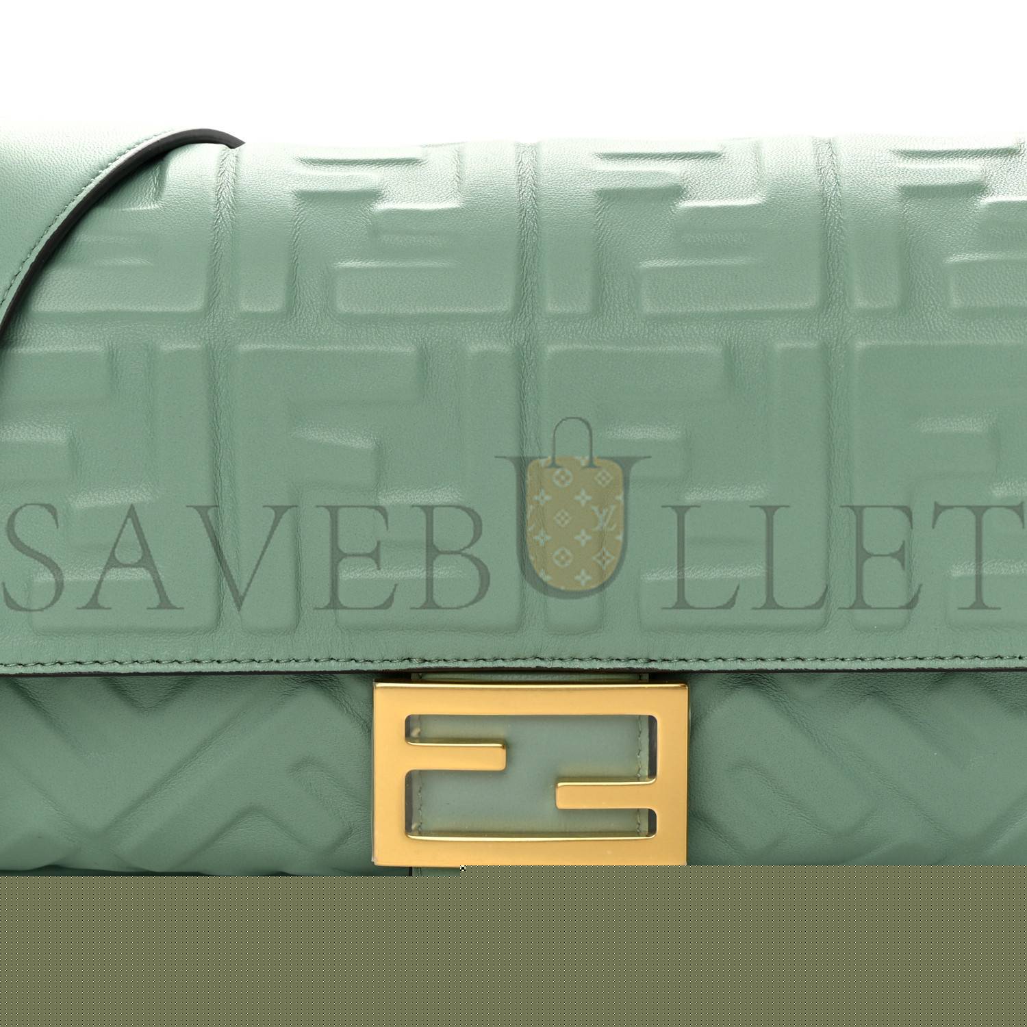 F**di nappa ff 1974 embossed baguette menta (26*17*6cm)