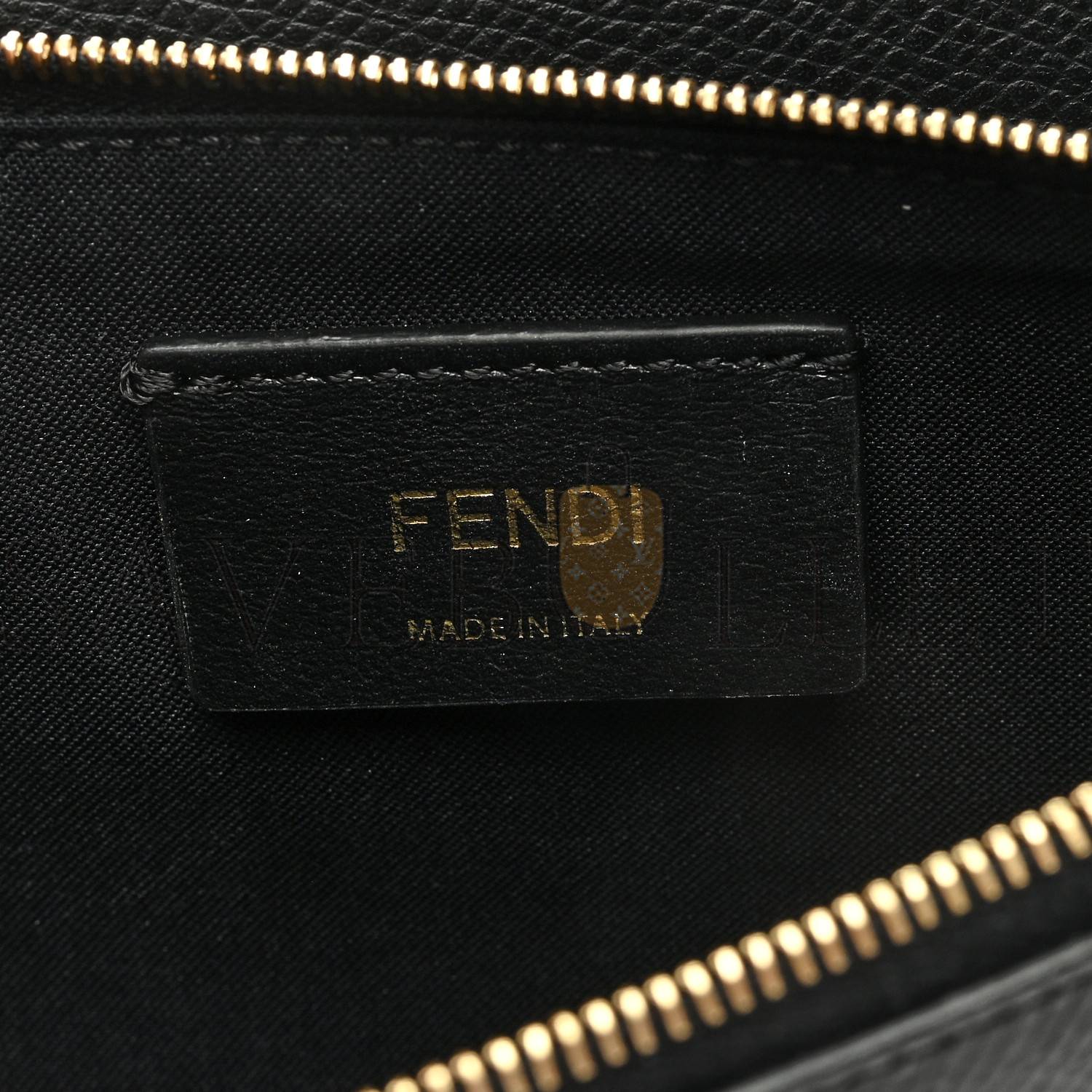 F**di vitello cruise f is F**di bi-color ff 1974 embossed medium envelope wallet on chain black maya (20*13*4cm)