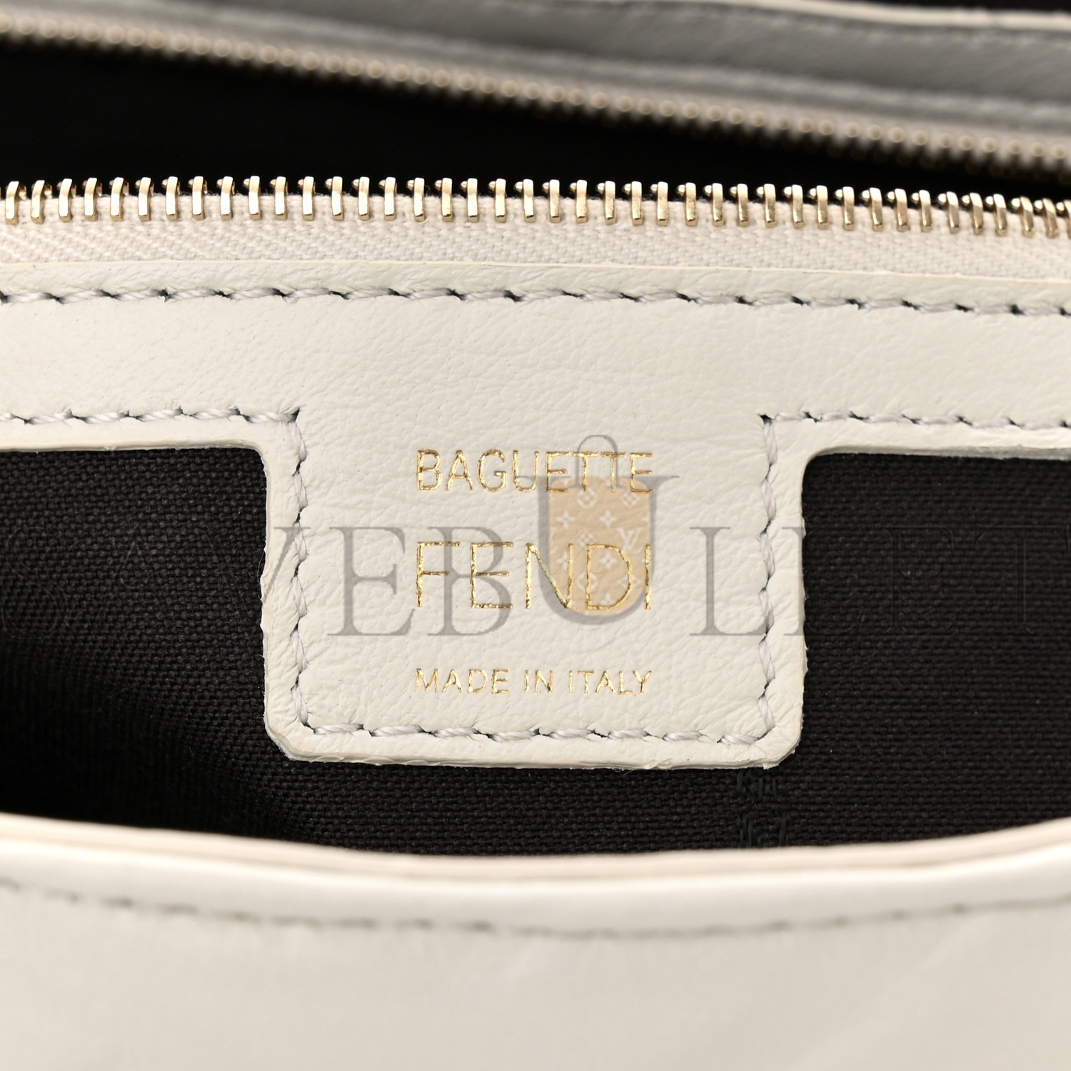 F**di nappa ff 1974 embossed baguette white (26*15*6cm)