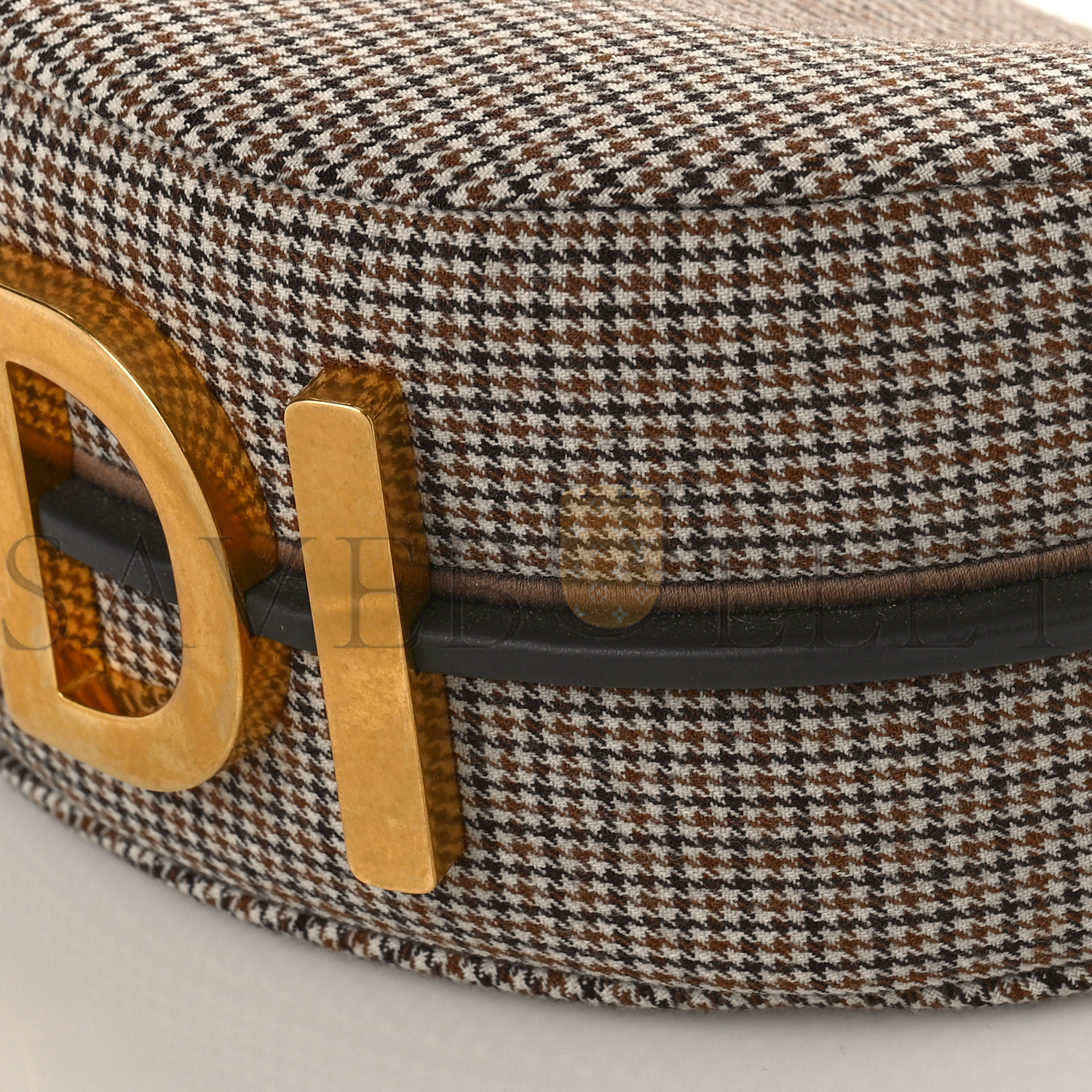 F**di wool vitello grace small houndstooth small F**digraphy hobo bag beige moro (28*21*8cm)