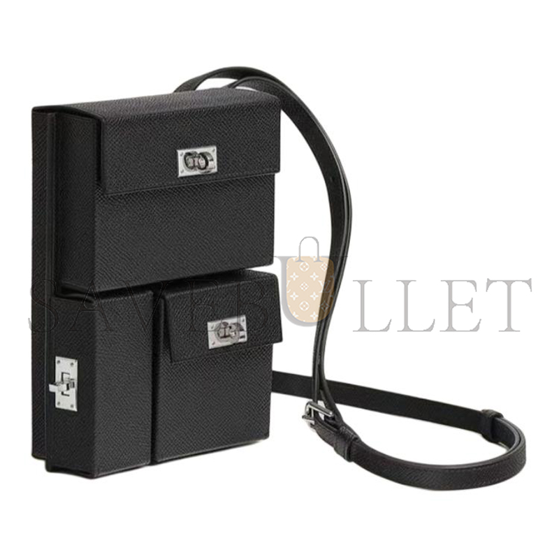 H**mes MASTER KELLY MULTIPOCKET TO GO POUCH IN BLACK EPSOM CALFSKIN H085433CK89 (17.5*12*5cm)