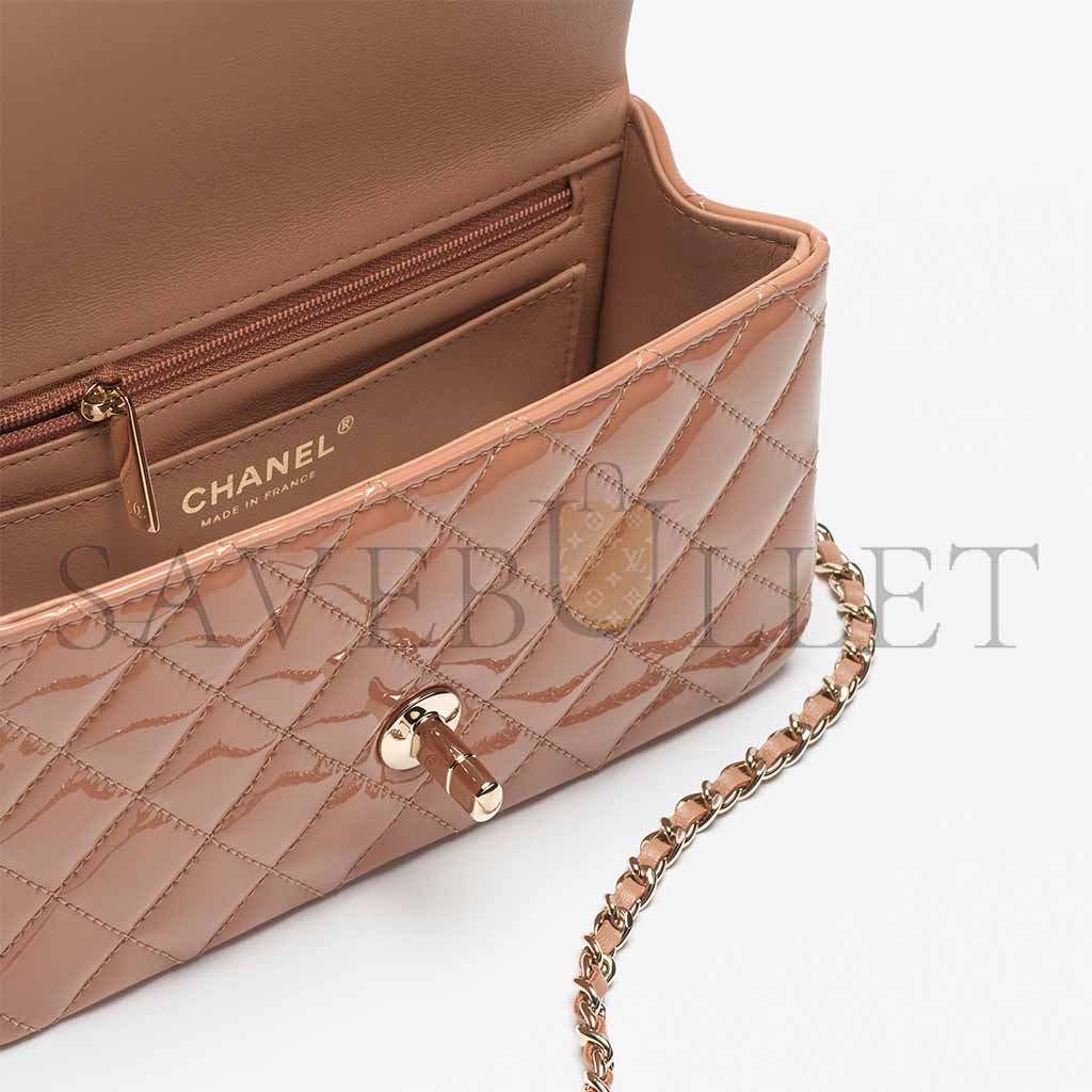 Ch*el mini classic handbag with top handle as2431 (20*12*6cm)