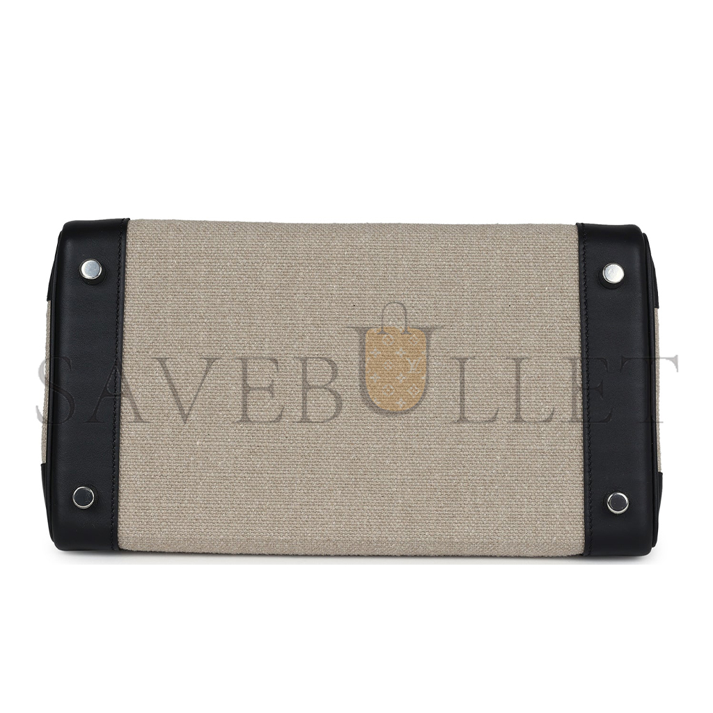 H**mes master birkin 35 bivouac ficelle canvas and black bag 8023220073 (35*24*18cm)