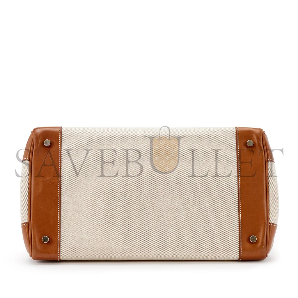 H**mes birkin 30 saddle leather canvas gold buckle bag 400190654 (30*22*15cm)