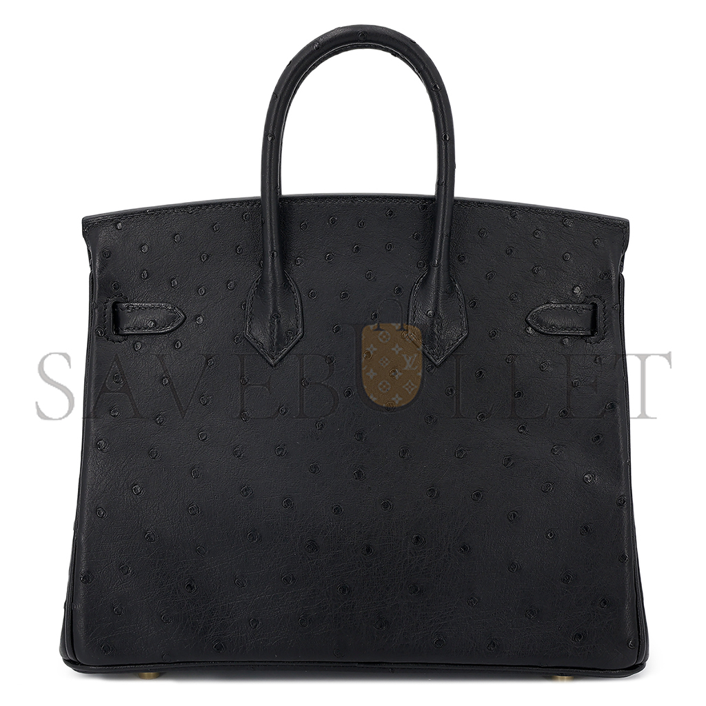 H**mes master birkin 30 black ostrich with rose gold hardware handbag 10099995 (30*22*16cm)