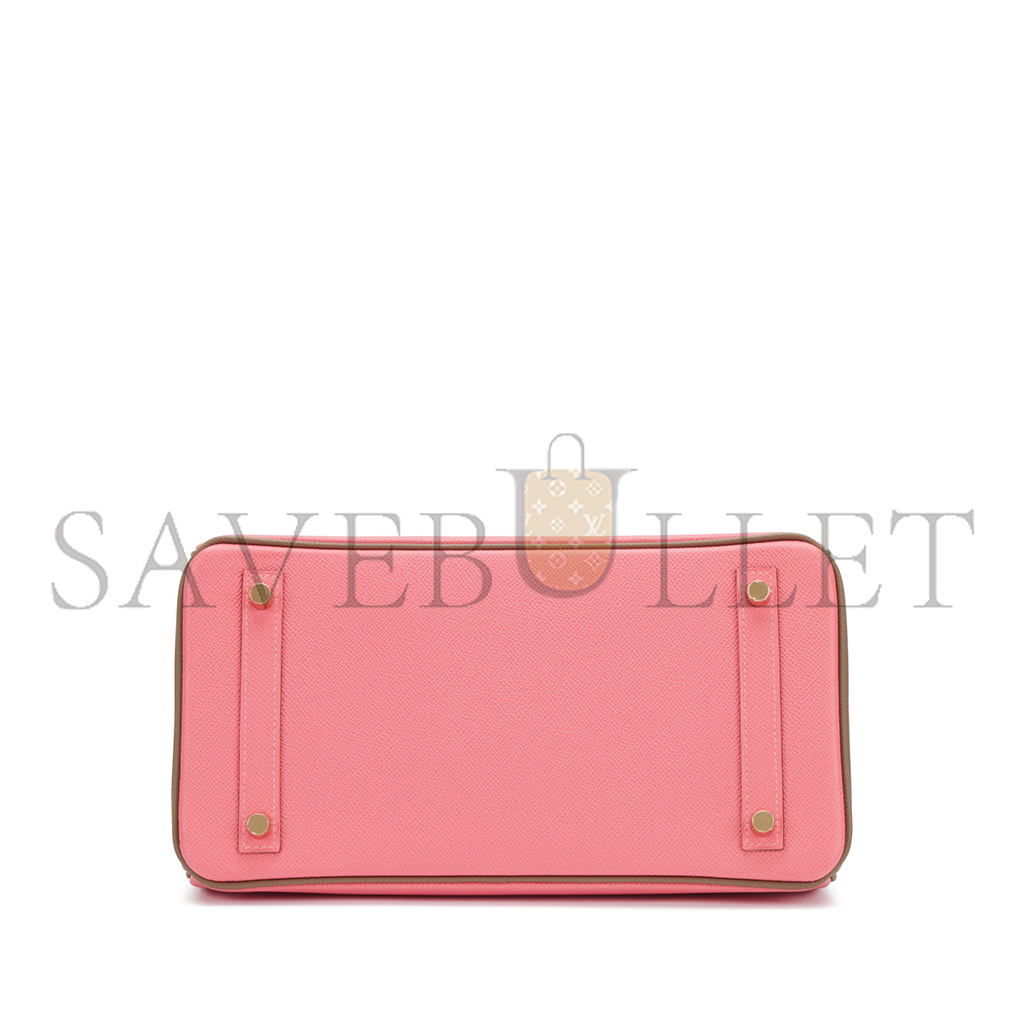 H**mes master birkin 25 clemens leather milkshake powder windbreaker gray bk30e510epcz (25*20*13cm)