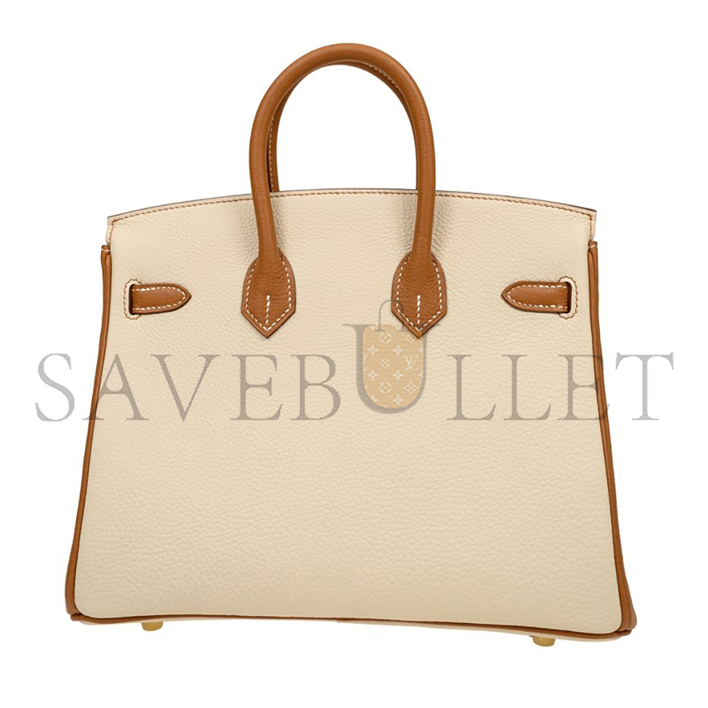 H**mes birkin 25 clemence leather milkshake white spelling horseshoe prints bk251037tgcz (25*20*13cm)