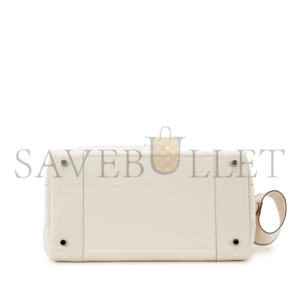 H**mes master birkin 35 canvas bag cream white vintage handbag 3021220872692 (35*27*18cm)