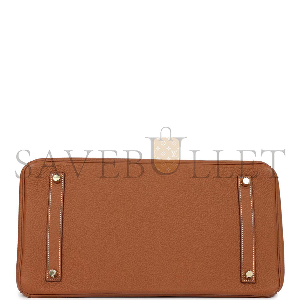 H**mes master birkin 35 togo golden brown gold buckle bag 1900409 (35*25*18cm)