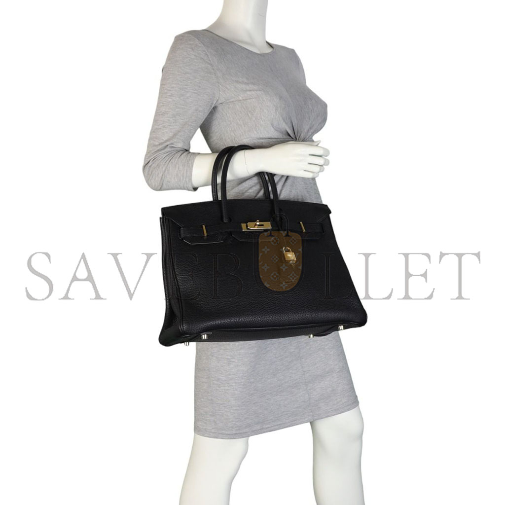 H**mes master birkin 35 togo leather black gold buckle bag h028369cc2z (35*28*18cm)
