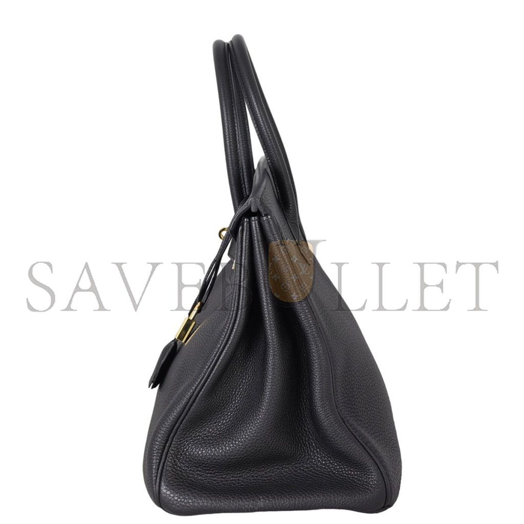 H**mes master birkin 35 togo leather black gold buckle bag h028369cc2z (35*28*18cm)