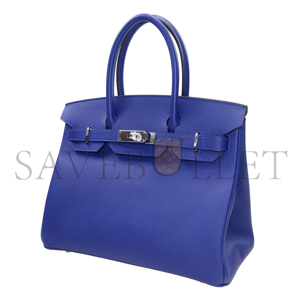 H**mes master birkin 35 togo leather electric blue silver buckle bag h028369ck7t (35*28*18cm)
