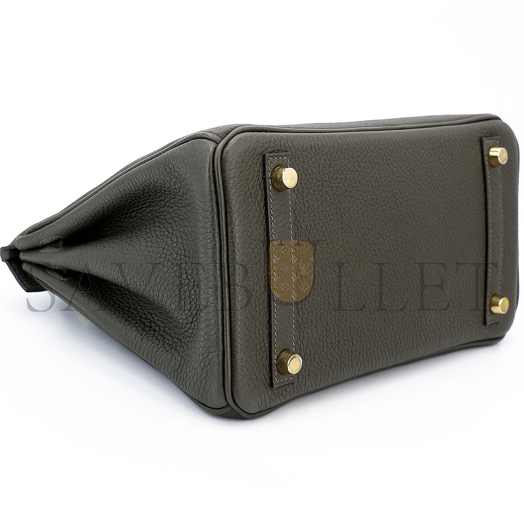 H**mes master birkin 25 togo leather pewter grey gold buckle bag h028369cc8f (25*20*13cm)