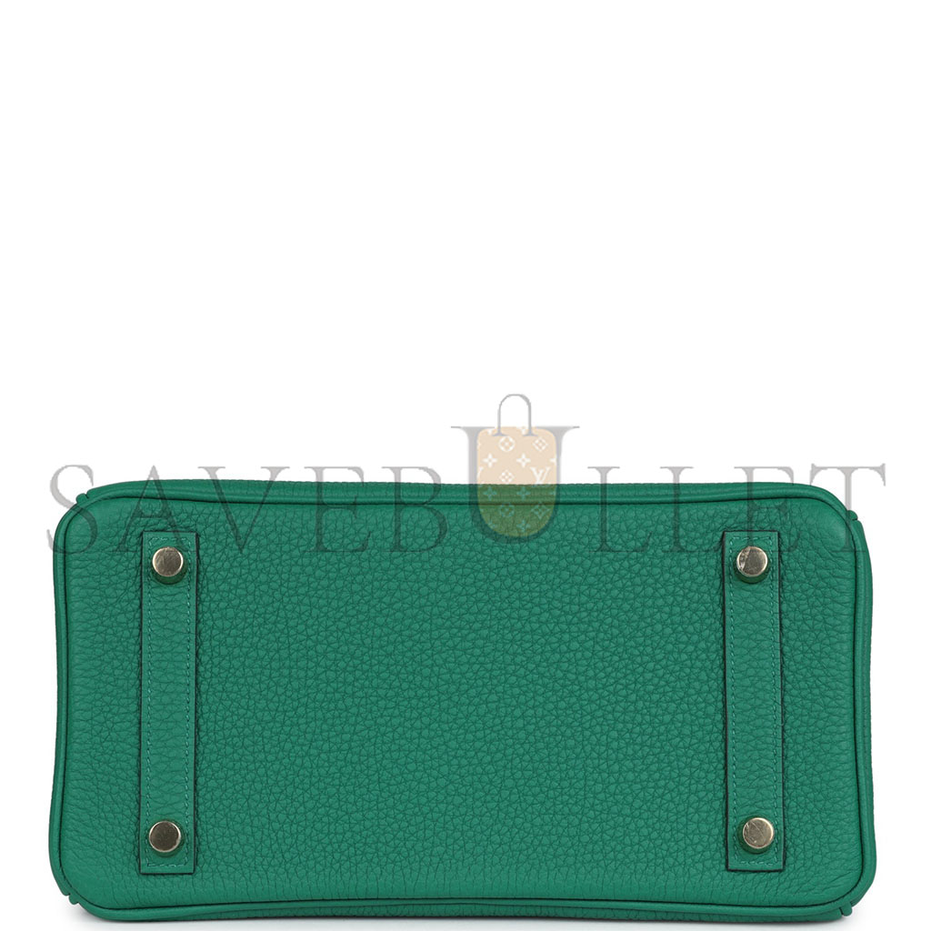 H**mes birkin 25 togo leather velvet green gold buckle bag bk30u4epss (25*20*13cm)