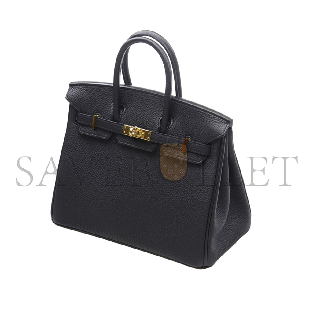 H**mes birkin 25 togo leather black gold buckle h028369cc89 (25*20*13cm)