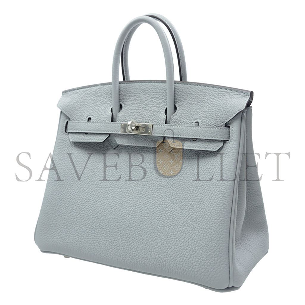 H**mes birkin 30 togo leather pearl grey silver buckle bag h028369ck08 (30*23*15cm)
