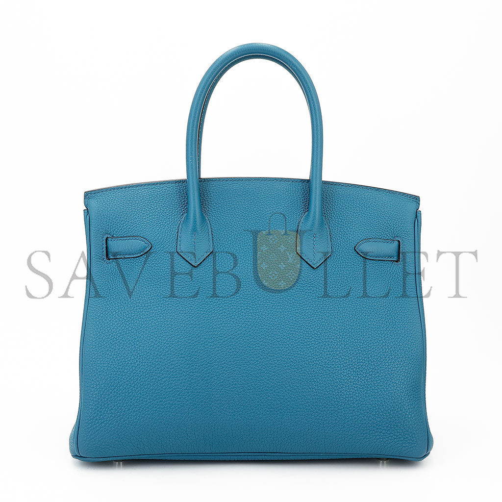 h**mes birkin 35 togo leather calfskin N0*Hern blue gold buckle bag 9813026098 (35*28*18cm)