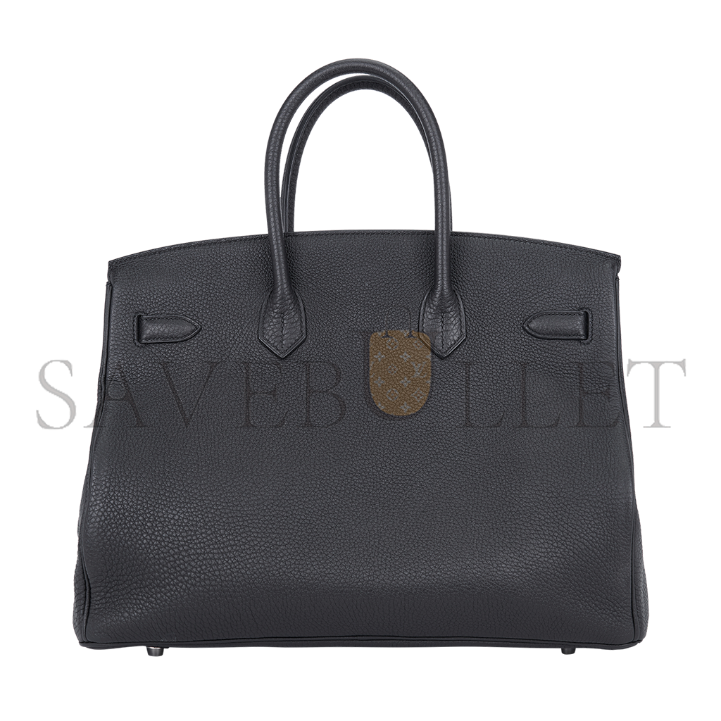 H**mes master birkin 35 togo leather black silver buckle bag h028369ck89 (35*28*18cm)