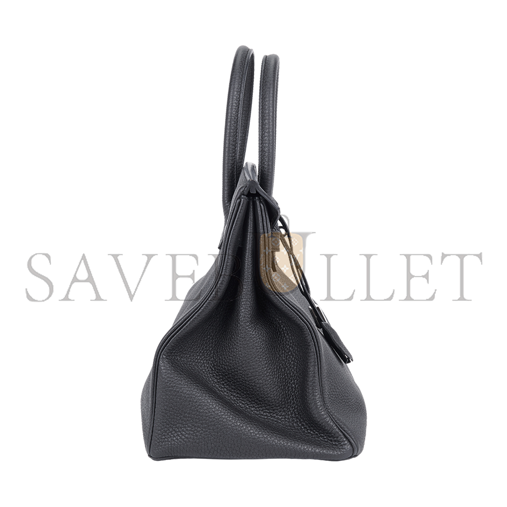 H**mes master birkin 35 togo leather black silver buckle bag h028369ck89 (35*28*18cm)