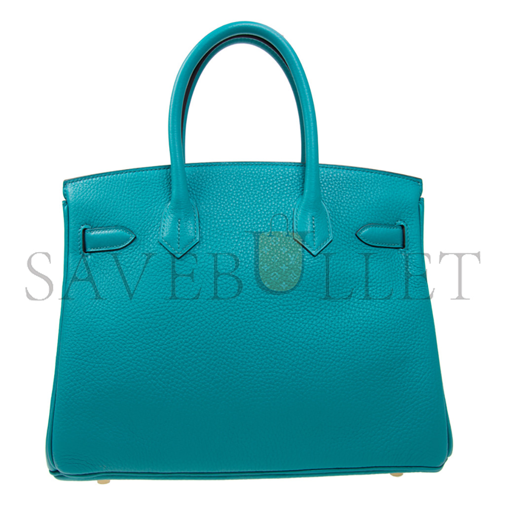 H**mes master birkin 30 togo leather denim blue silver buckle h028369ck7v (30*23*15cm)