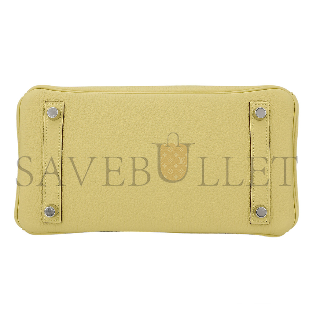 H**mes master birkin 30 togo leather lemon yellow silver buckle bag 1271660027 (30*23*15cm)