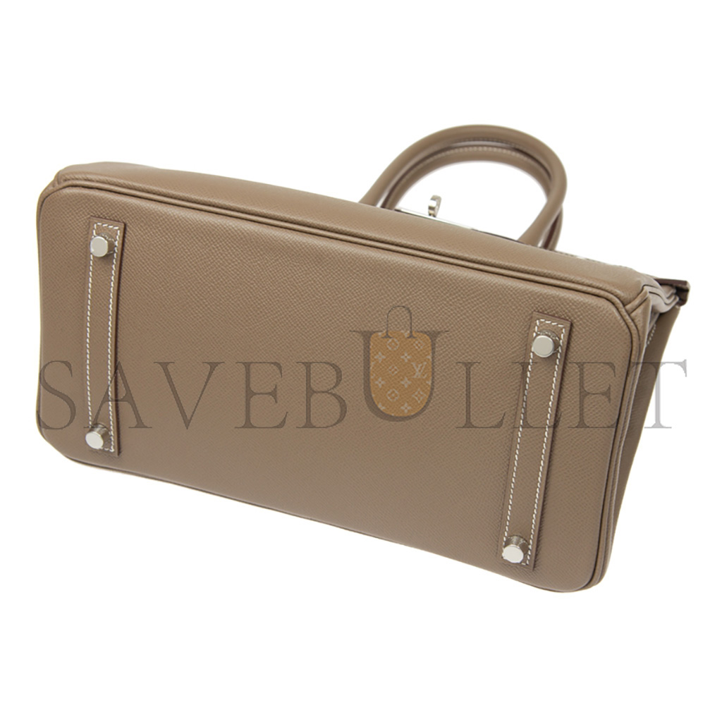 H**mes master birkin 30 togo leather elephant grey silver buckle bag bk3018epss (25*20*13cm)