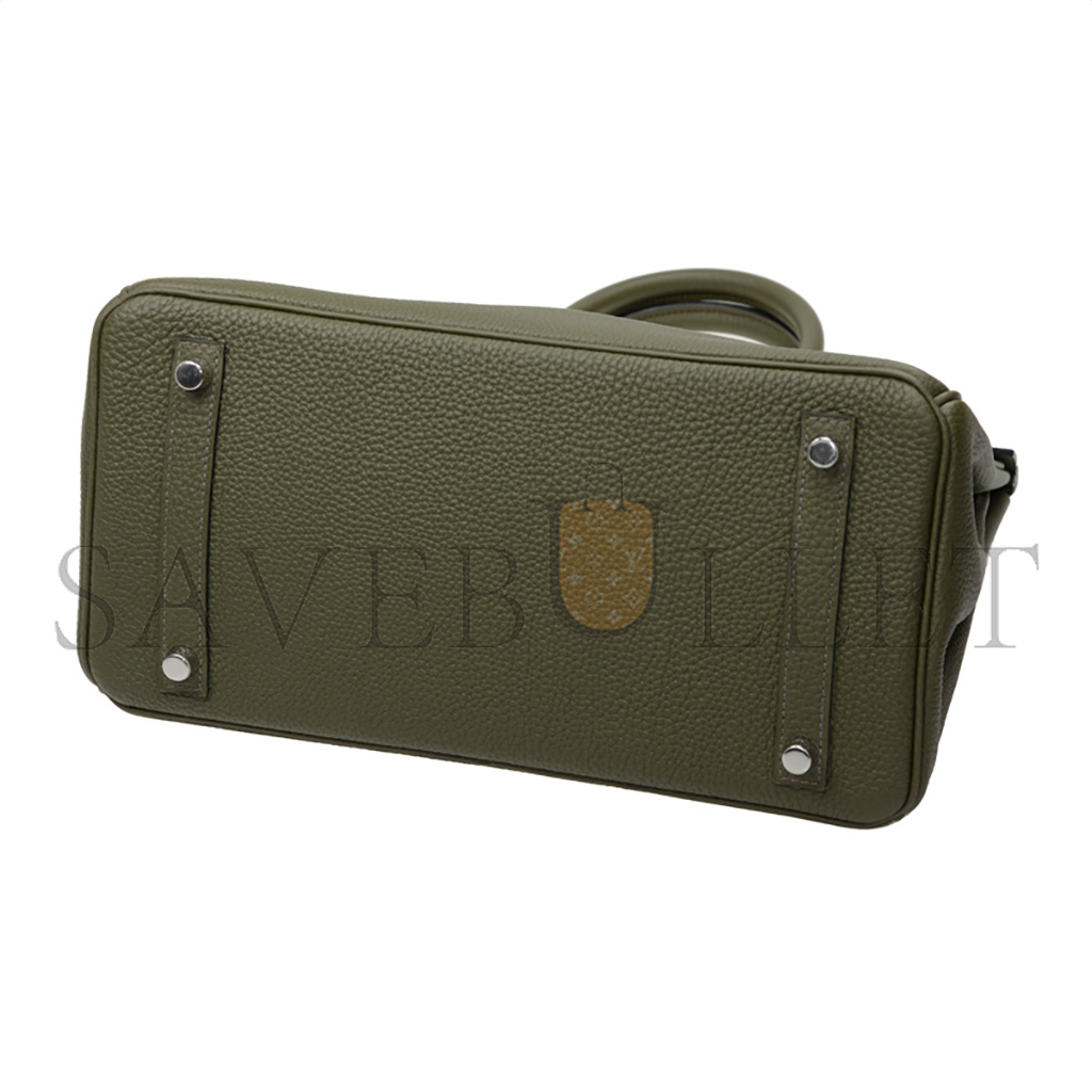 H**mes master birkin 30 togo leather sage green silver buckle bk3061tgss (30*23*15cm)