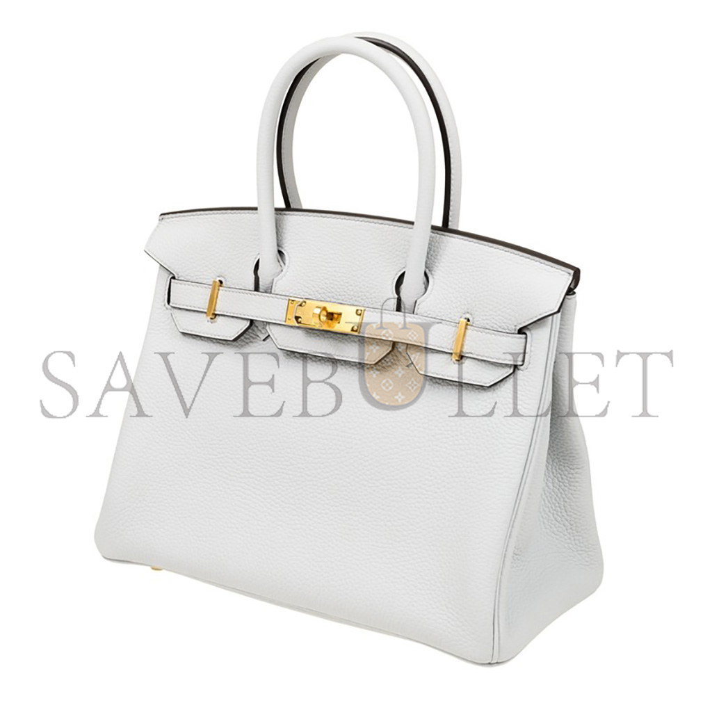 H**mes birkin 25 togo leather holy grail blue gold buckle bag h028369cc08 (25*20*13cm)