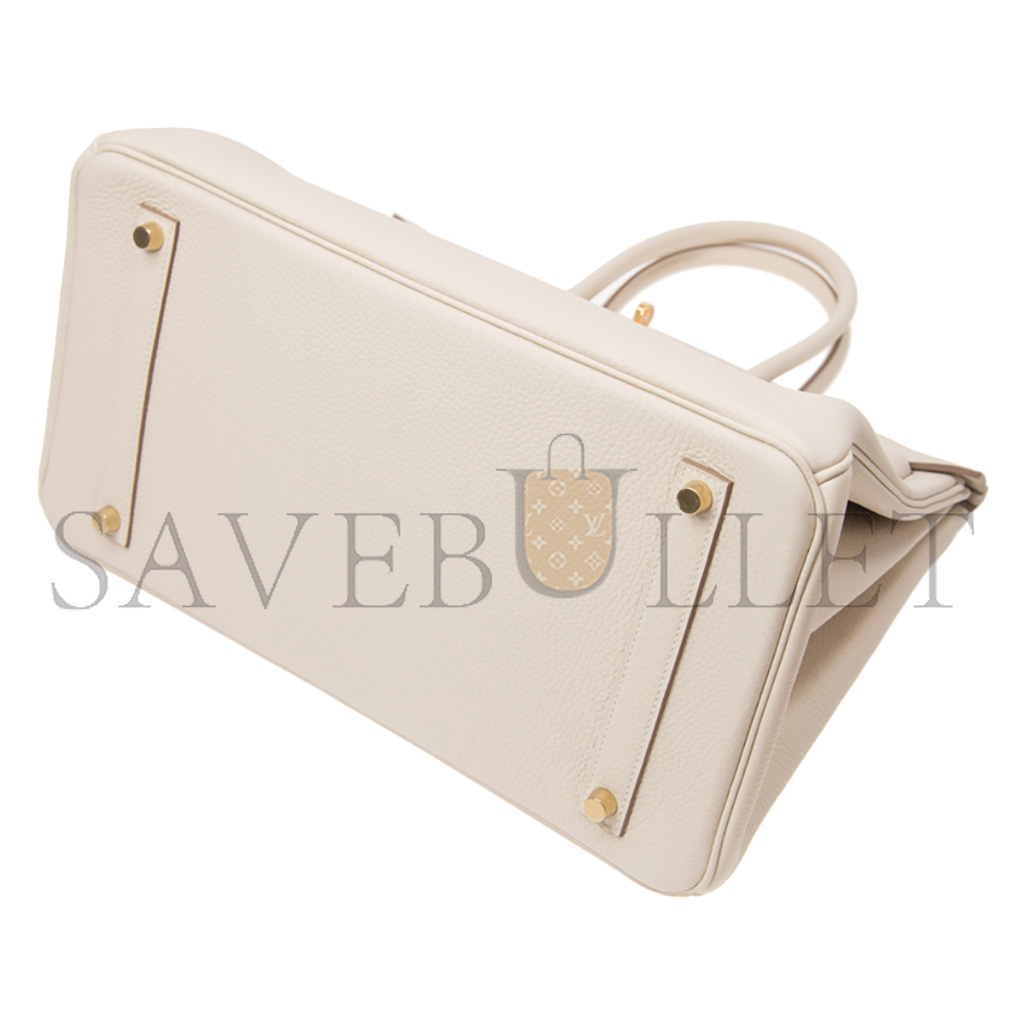 H**mes birkin 35 togo leather milkshake platinum buckle bag bk3510tggp (35*28*18cm)