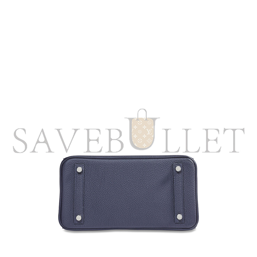 H**mes master birkin 30 togo leather midnight blue poppy orange silver buckle bag 454074 (30*23*15cm)