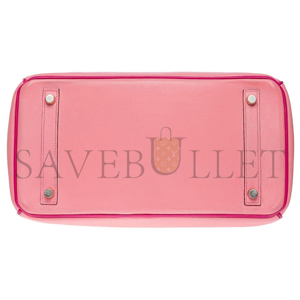 H**mes master birkin 30 togo leather cherry pink and peach horseshoe engraved gold buckle handbag 101220 (30*23*15cm)