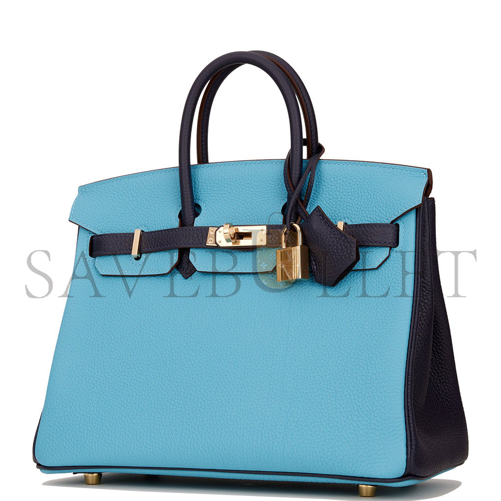 H**mes birkin 30 togo leather n0*hern blue and midnight blue rose gold buckle 2354843790 (30*23*15cm)