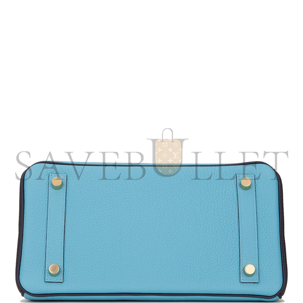 H**mes birkin 30 togo leather n0*hern blue and midnight blue rose gold buckle 2354843790 (30*23*15cm)