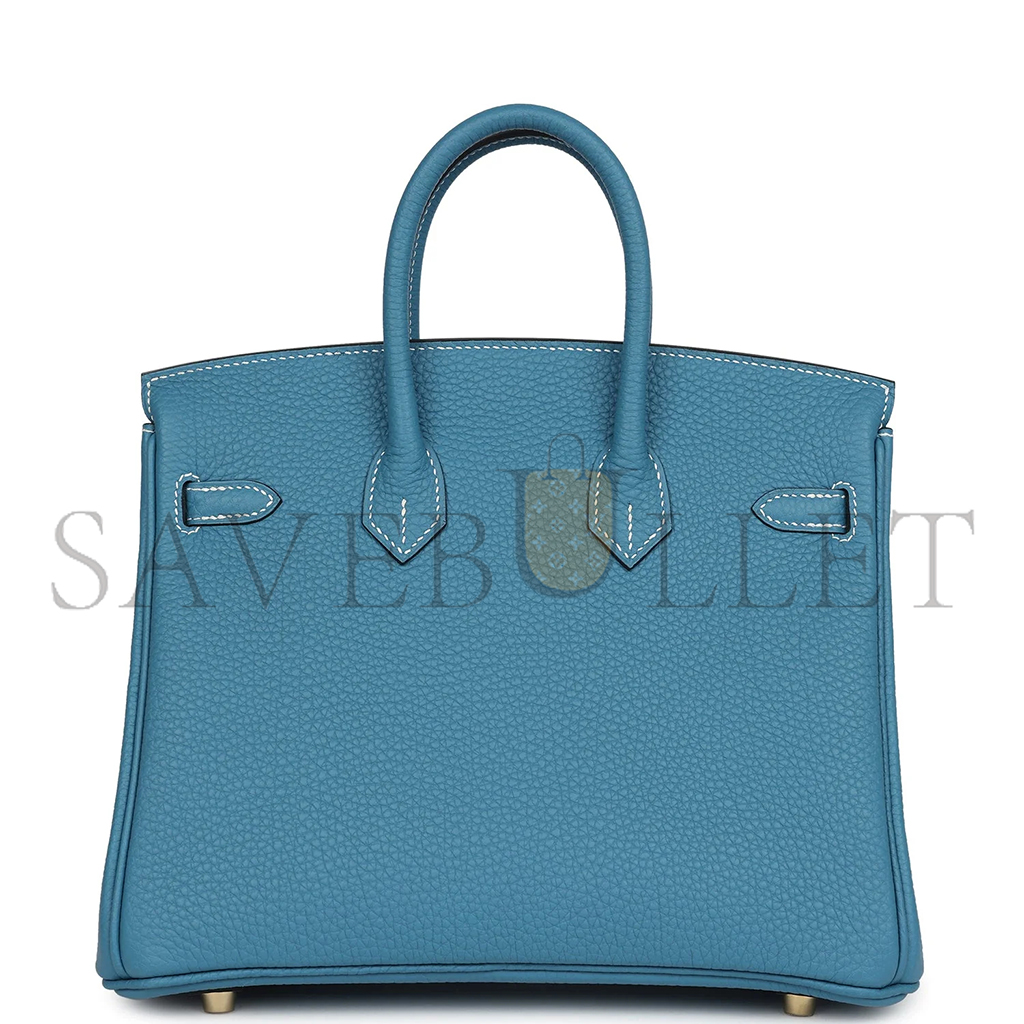 H**mes birkin 25 blue jean togo gold hardware 265379 (25*20*13cm)