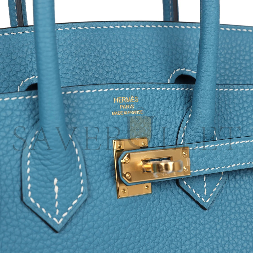 H**mes birkin 25 blue jean togo gold hardware 265379 (25*20*13cm)