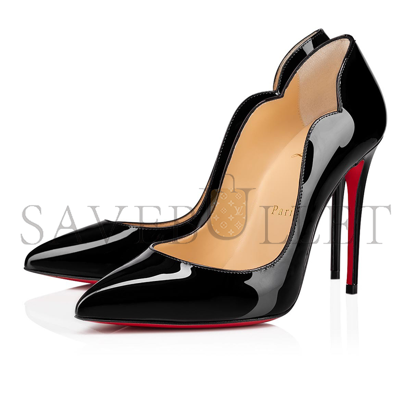 Ch**an louboutin hot chick 100 mm pumps-patent calf leather-black-women 1190911bk01