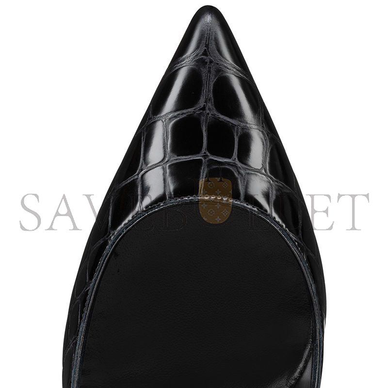 Ch**an louboutin kate 100 mm pumps-alligator embossed calf leather-black-women 3240428b439
