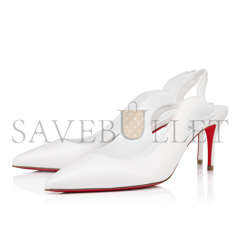Ch**an louboutin hot chick sling 70 mm slingback pumps-nappa leather-bianco-women 3230572w302