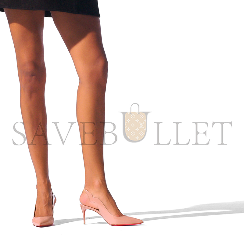 Ch**an louboutin hot chick sling 70 mm slingback pumps-patent leather-blush-women 3230045n295