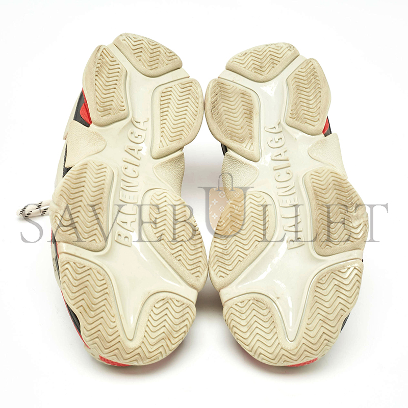 Ba*len*cia*ga red grey mesh and nubuck triple s low top sneakers 524039w06f19000