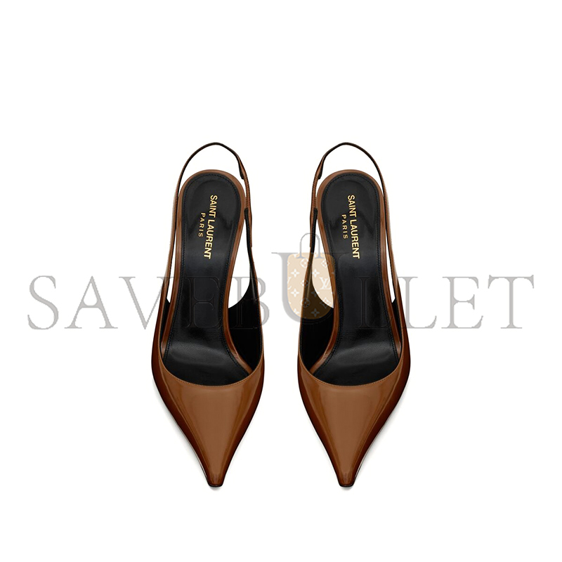 Y*L vendome slingback pumps in glazed leather 755208aaazy2211