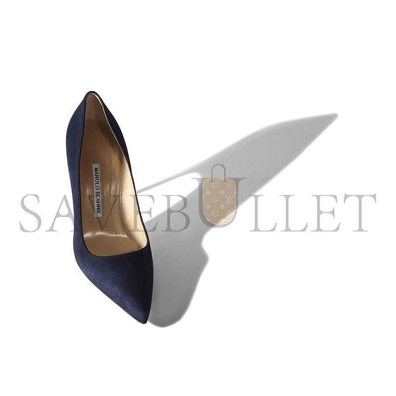 MANOLO BLAHNIK BB NAVY SUEDE POINTED TOE PUMPS 9XX-0417-0019