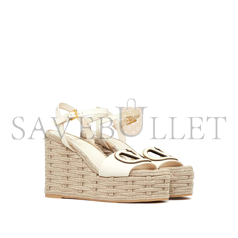 VALENTINO VLOGO CALFSKIN CUT-OUT WEDGE SANDAL 110MM 4W2S0IJ6SGB_B24
